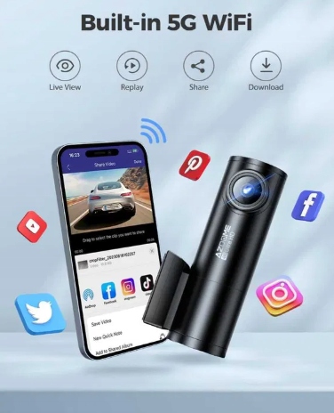 Azdome m300s wideorejestrator 4k uhd przód tył gps głos g-sensor