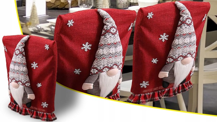 4x ŚWIĄTECZNY STROIK NA KRZESŁO OPARCIE ŚWIĘTA SKRZAT KRASNAL MIKOŁAJ