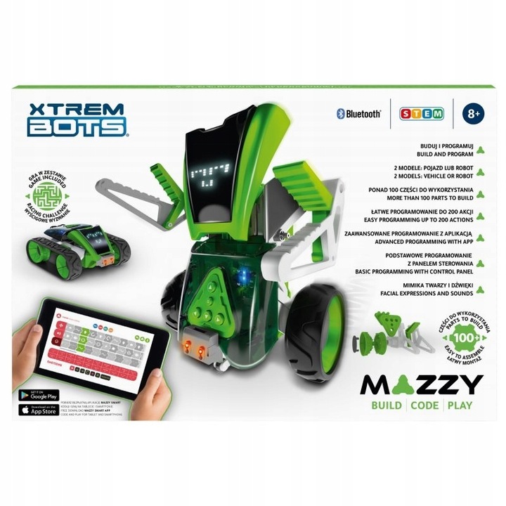 XTREM BOTS ROBOT INTERAKTYWNY MAZZY STEM do nauki programowania, +8 lat