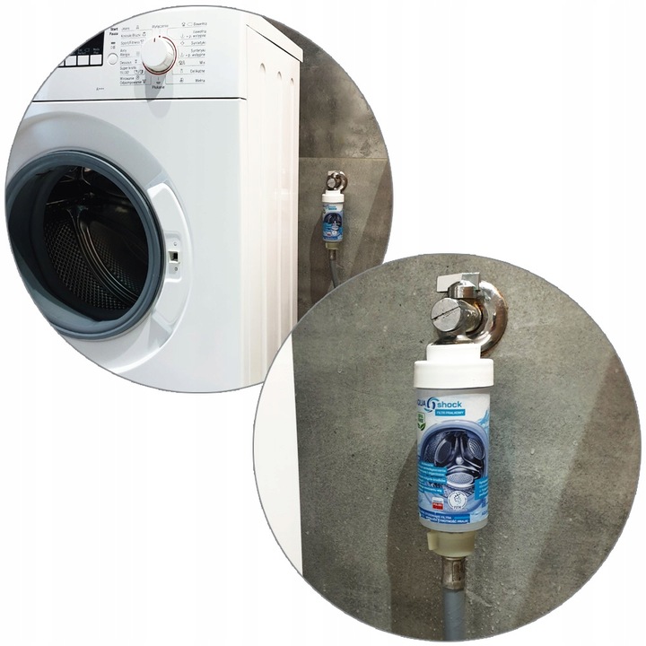 FILTR WODY PRYSZNICOWY BIAŁY + DO PRALKI PRALKOWY NA ROK 3w1 AQUA shock