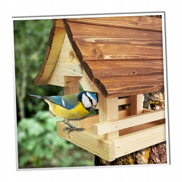 KARMNIK DLA PTAKÓW Z Drewna Świerkowego PRODUCENT