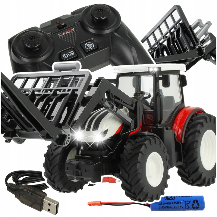 OGROMNY TRAKTOR ZDALNIE STEROWANY RC CIĄGNIK NA PILOT FARMA OŚWIETLENIE