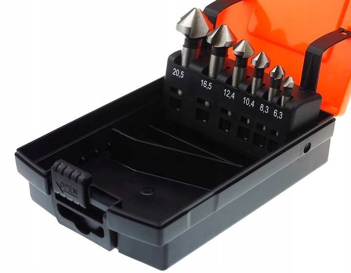 Frez stożkowy pogłębiacz fazownik 90st 6szt kobalt