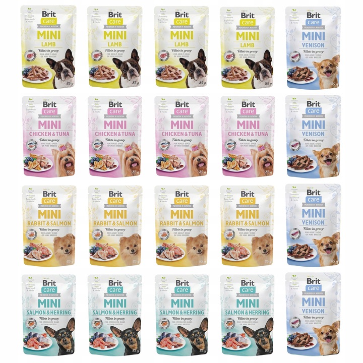 BRIT CARE MINI DOG karma mokra dla psa mix smaków 20 x 85g bezzbożowa