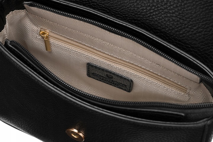 MAŁA TOREBKA DAMSKA LISTONOSZKA PETERSON MODNA MIEJSKA NA MAGNES CZARNA