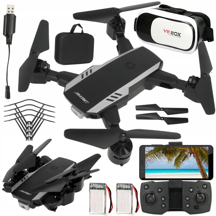 DRON KAMERA WIFI na Żywo ZAWIS POWRÓT ANDROID iOS 30MIN 2x Aku +GOGLE VR A