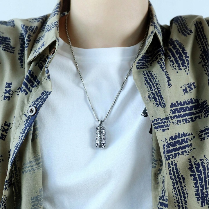 NASZYJNIK MĘSKI SEKRETNIK SREBRNY WISIOREK OTWIERANY STAL CHIRURGICZNA 316L