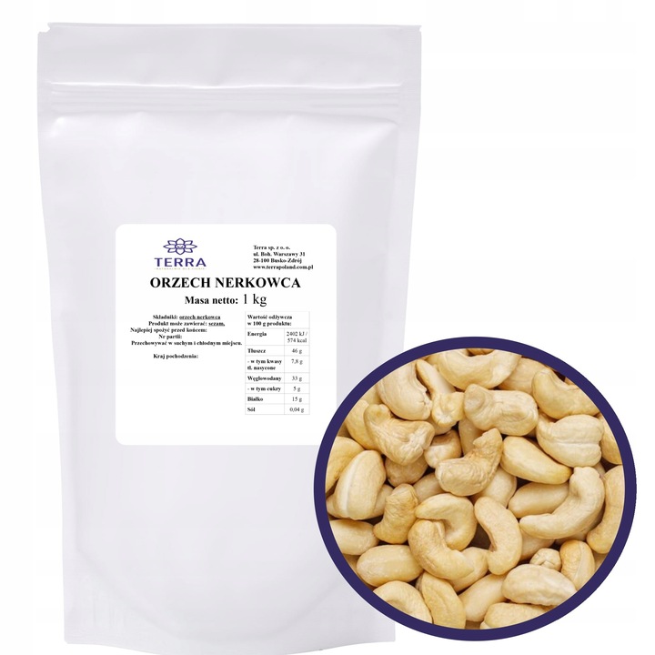 Orzechy nerkowca 1 kg (1000g) |do musli, deserów, smoothie |100% naturalne