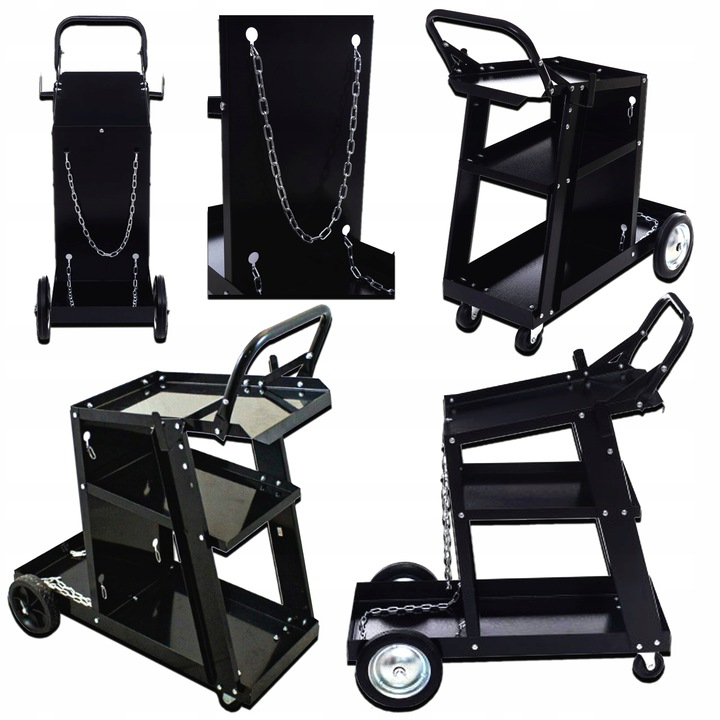 Wózek spawalniczy DO SPAWAREK Z PÓŁKĄ NA BUTLE STABILNY MIG MAG MMA TIG