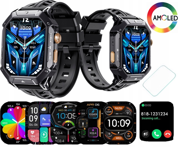 CUBOT X1 AMOLED SMARTWATCH ZEGAREK BAROMETR PULS ROZMOWY TEL 100 DNI