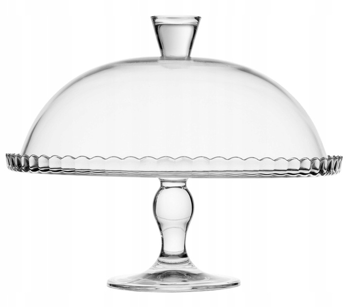 Szklana PATERA Z KLOSZEM na ciasto tort na nóżce 32cm PASABAHCE