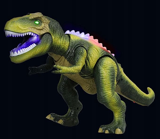 DUŻY DINOZAUR TYRANOZAUR ZDALNIE STEROWANY ROBOT LED CHODZI RYCZY + BATERIE