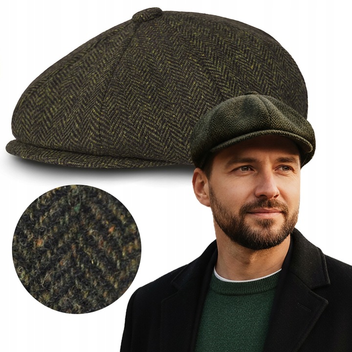 Kaszkiet męski OCIEPLANY Czapka Old School 50% WEŁNY Pako Jeans Retro Style