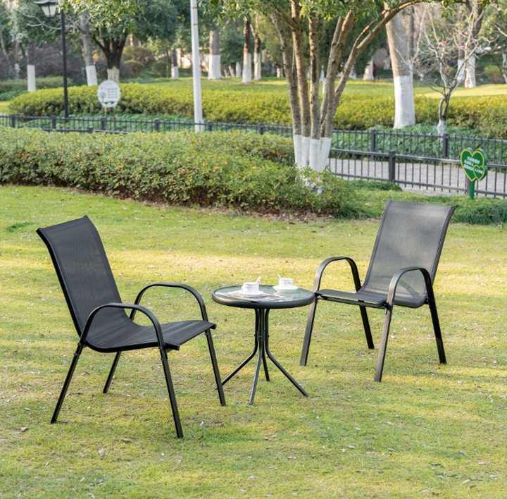 Krzesła Ogrodowe Komplet 4 szt. Na Balkon Taras Działkę Mocne do 150 KG -