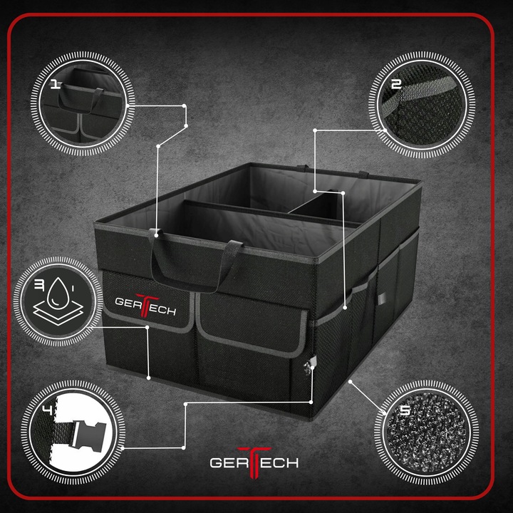 Organizer samochodowy DO BAGAZNIKA Torba rzepy Skrzynka Kufer Pojemny XL