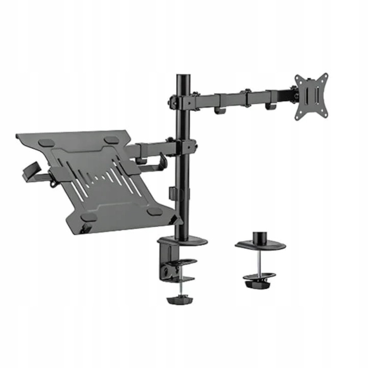 STOJAK NA 1 MONITOR Z UCHWYTEM DO LAPTOPA STANDARD VESA MONITORY 17-32 CALE