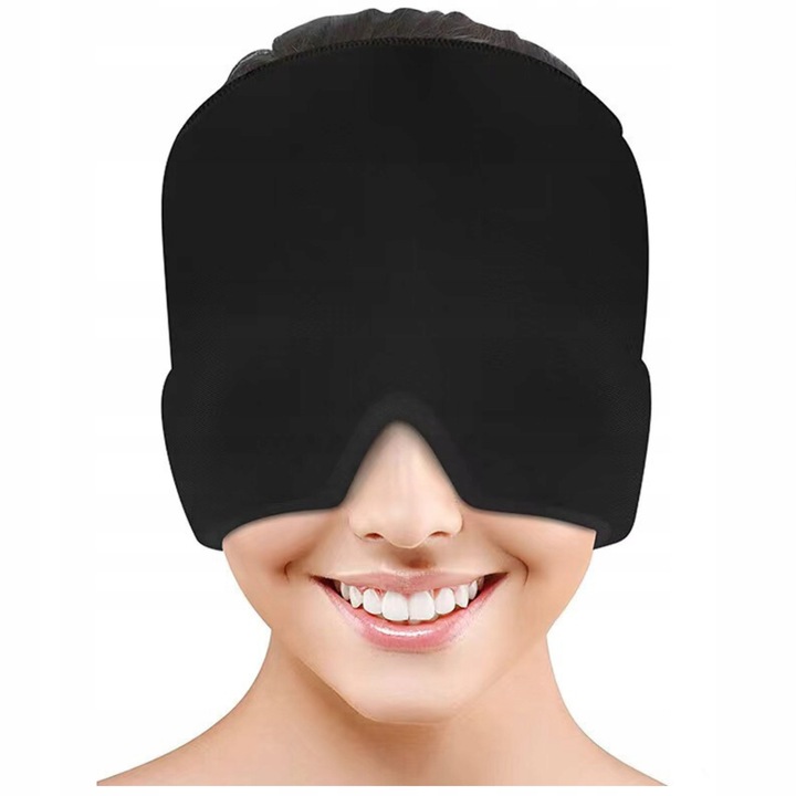 Czapka Łagodząca na Ból Głowy Migrenę Kompres Żelowy Maska Chłodząca Okład