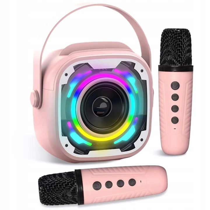 BEZPRZEWODOWY ZESTAW DO KARAOKE GŁOŚNIK BLUETOOTH + 2 MIKROFONY NA PREZENT