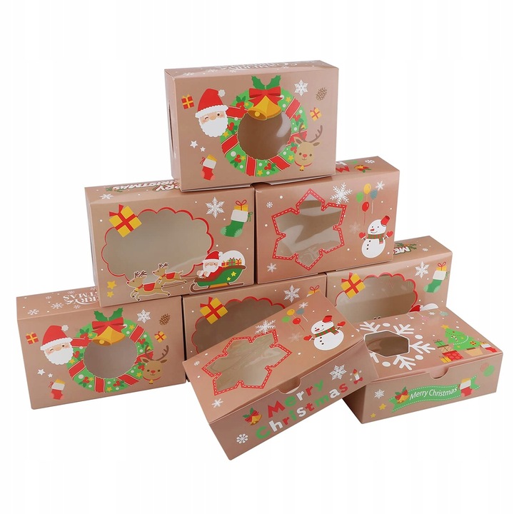 Pudełko świąteczne 22×14,5×7 cm z okienkiem 12szt.