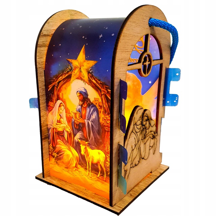 LAMPION ADWENTOWY DLA DZIECI ŚWIECĄCY LED KOLOROWY NA RORATY + Baterie