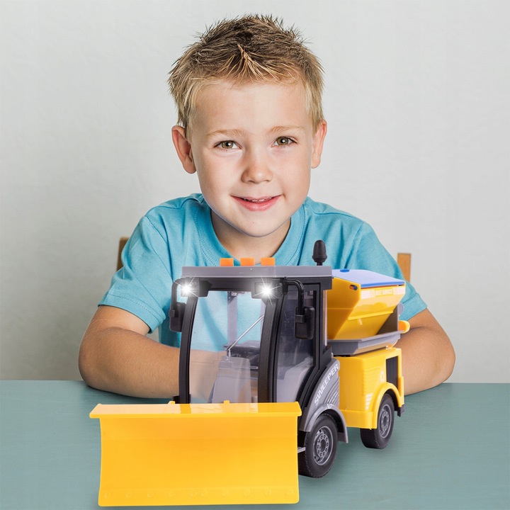 AUTO POJAZD ODŚNIEŻARKA DO ŚNIEGU SPYCHACZ ULICZNY LED DŹWIĘK NA BATERIE