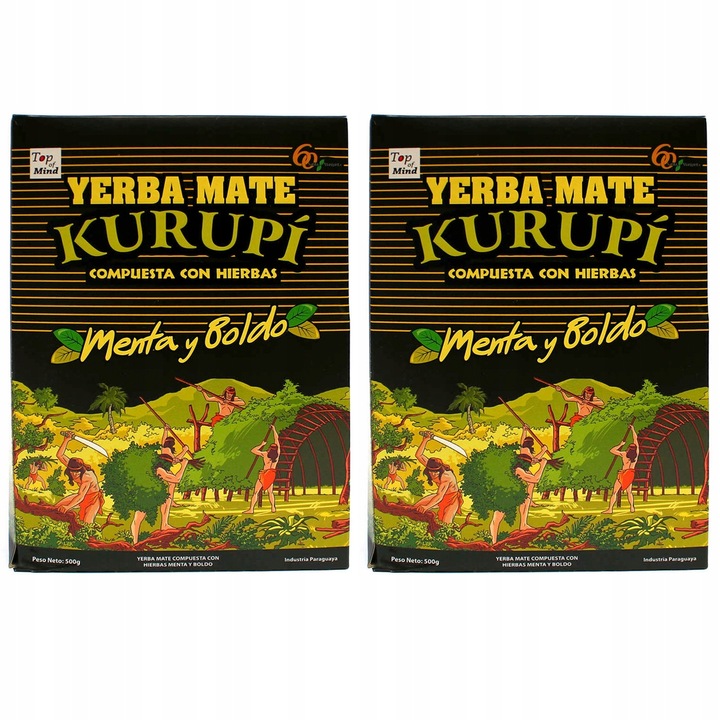 Yerba Mate Kurupi Menta Boldo 2x500g