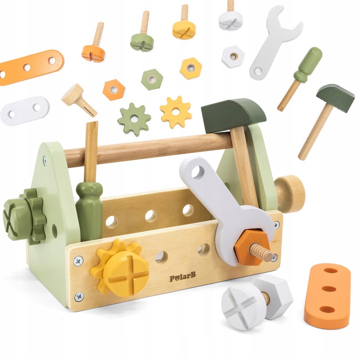 ZESTAW SKRZYNKA MAJSTERKOWICZA DREWNIANE NARZĘDZIA DLA DZIECI VIGA PolarB