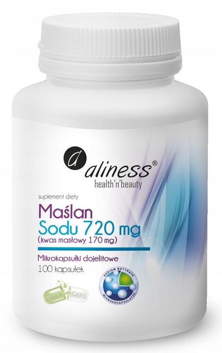 MAŚLAN SODU Aliness 720mg Kwas Masłowy Butyric Acid 100 kapsułek