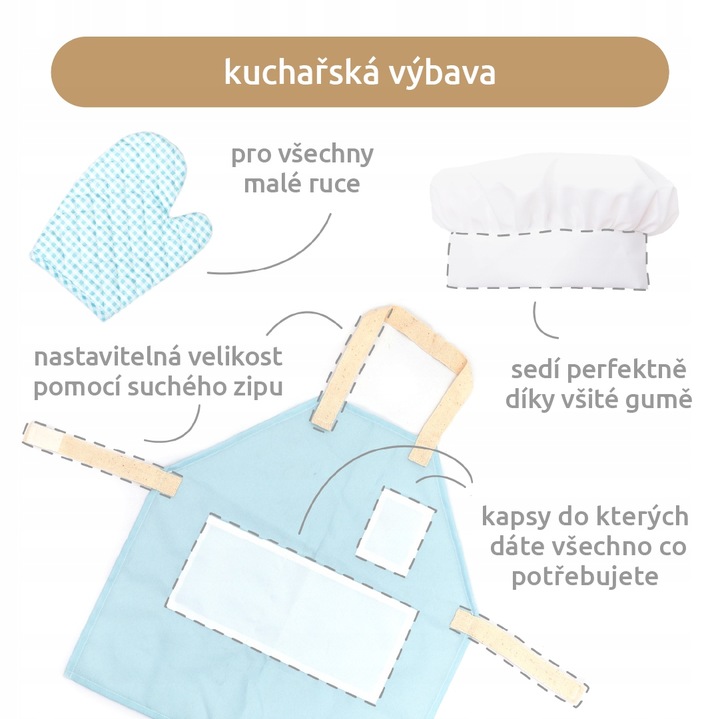 UMU Drewniany zestaw do gotowania dla dzieci 18 elementów