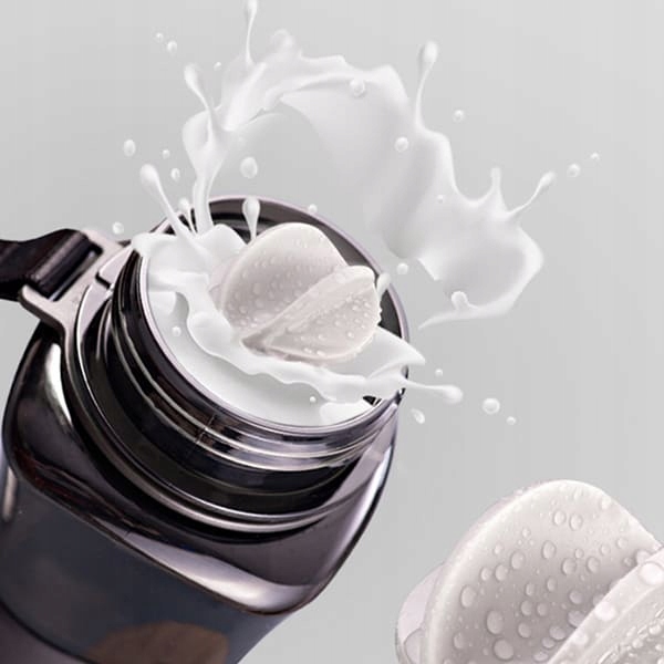 BUTELKA SHAKER DO BIAŁKA, DO ODŻYWEK 550ML BIDON NA WODĘ Z TRITANU CZARNY
