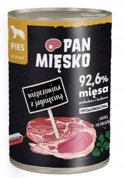 PAN MIĘSKO KARMA MOKRA DLA PSA MIX SMAKÓW 12X400G YORK MALTAŃCZYK BULDOG