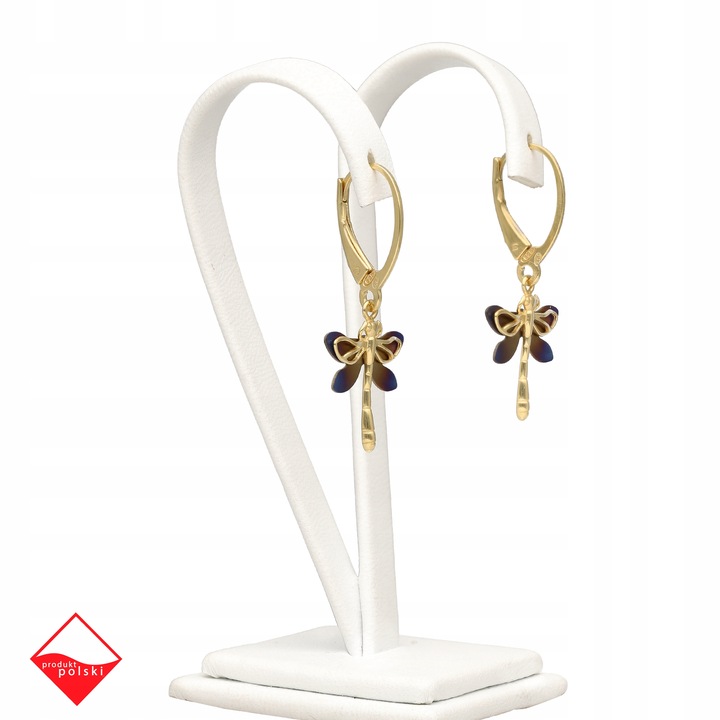 KOLCZYKI WAŻKI SREBRO POZŁACANE Z TYTANEM