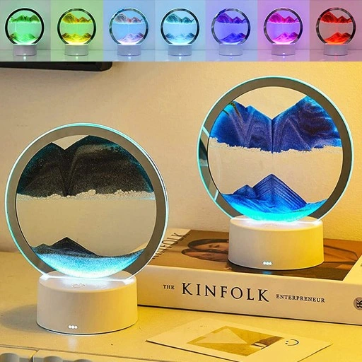 SZKŁO 3D MALOWANIE PIASKIEM KLEPSYDRA OBRÓT O 360° ŚCIEMNIANIE DOTYKOWE