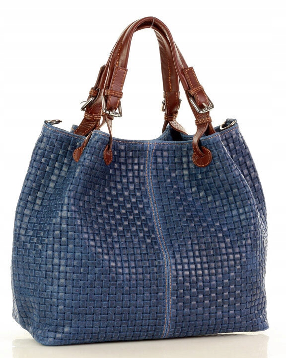 Torebka damska kuferek do ręki skórzany koszyk