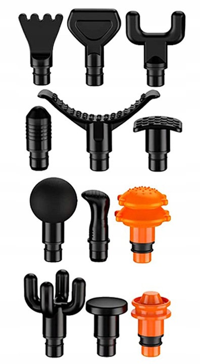 PISTOLET DO MASAŻU masażer do pleców ciała nóg karku stóp +12 KOŃCÓWEK 220W