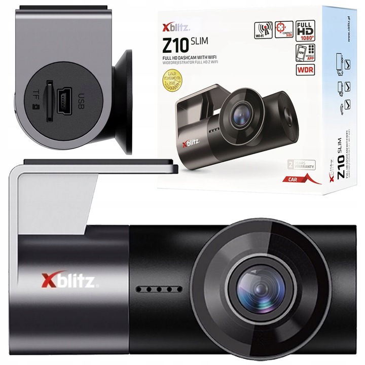 WIDEOREJESTRATOR DO AUTA SAMOCHODU XBLITZ Z10 SLIM DVR FULL HD WIFI KAMERA
