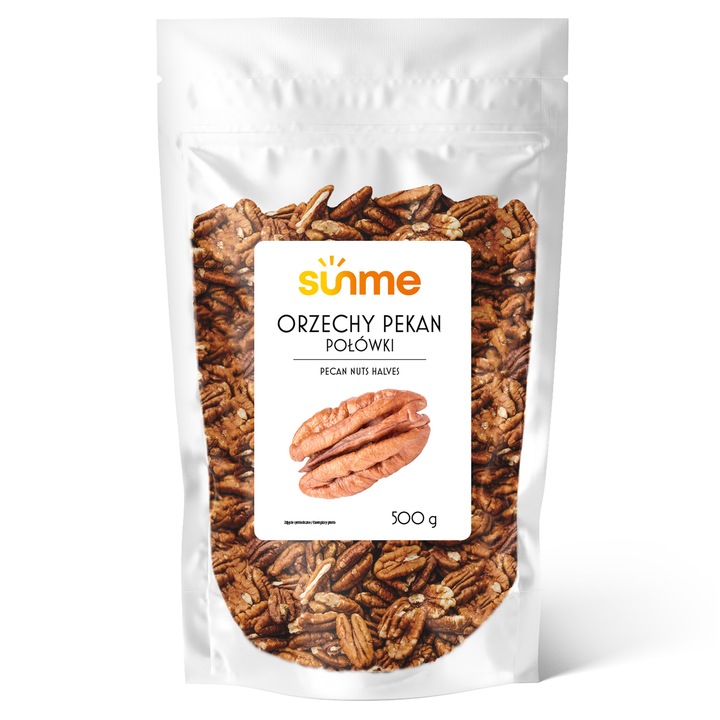 Naturalne połówki orzechów pecan 500g Sunme