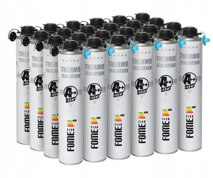 Pianka PUR do ociepleń izolacji + 48 dysz do natrysku 850ml Fome Flex x 24