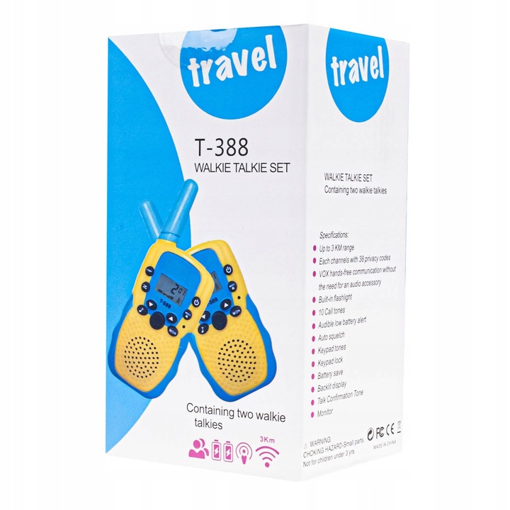 WALKIE-TALKIE DLA DZIECI LATARKA ŁOKI TOKI DUŻY ZASIĘG 2X KRÓTKOFALÓWKA RÓŻ