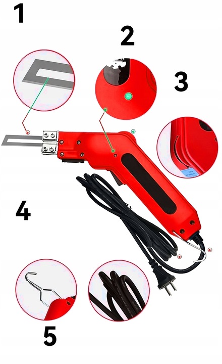 Nóż Termiczny do Styropianu 250W 600°C Żłobiarka Wycinarka + 3 OSTRZA