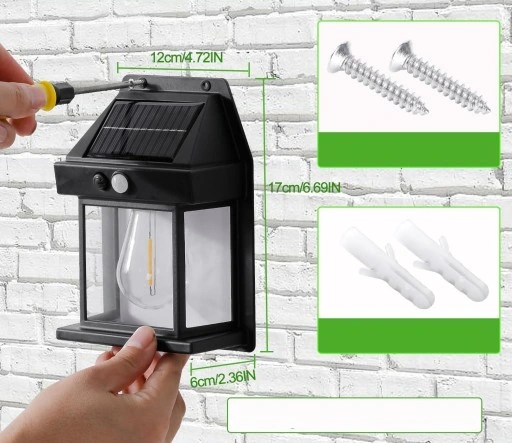 Lampa solarna Kinkiet ścienny z czujnikiem ruchu i zmierzchu 2 kolory