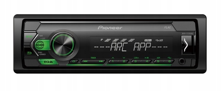 PIONEER MVH-S120UBG FLAC AUX USB ANDROID radio samochodowe 1-DIN zielony