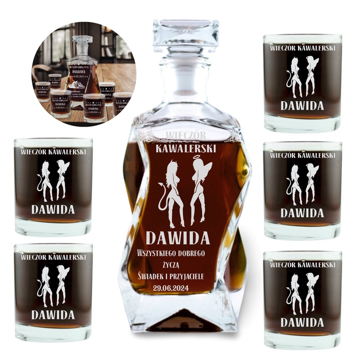Karafka do Whisky Grawerowana Idealny Prezent Gift na Wieczór Kawalerski