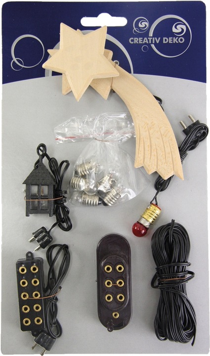Zestaw podstawowy do oświetlenia Szopki Bożonarodzeniowej itp. - 7 części