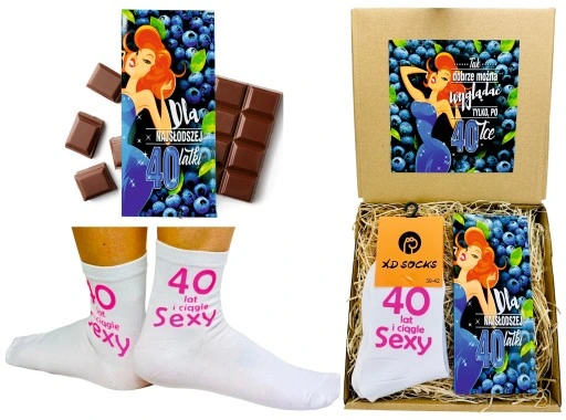 Prezent na URODZINY z okazji urodzin 40 lat CZTERDZIESTKA 18 30 50 60 wzory