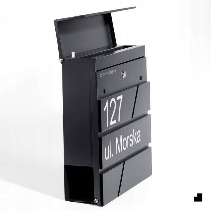 DUŻA SKRZYNKA NA LISTY Z ADRESEM NUMEREM DOMU |4 CZCIONKI| ANTRACYT RAL7016