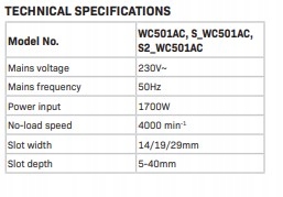Bruzdownica 1700W VONROC + 4 tarcze diamentowe