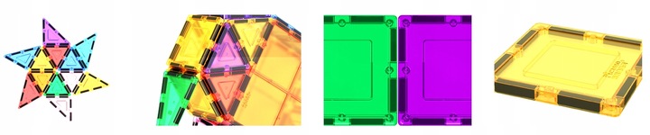 Klocki magnetyczne konstrukcyjne edukacyjne Picasso Tiles dla dzieci 30 el