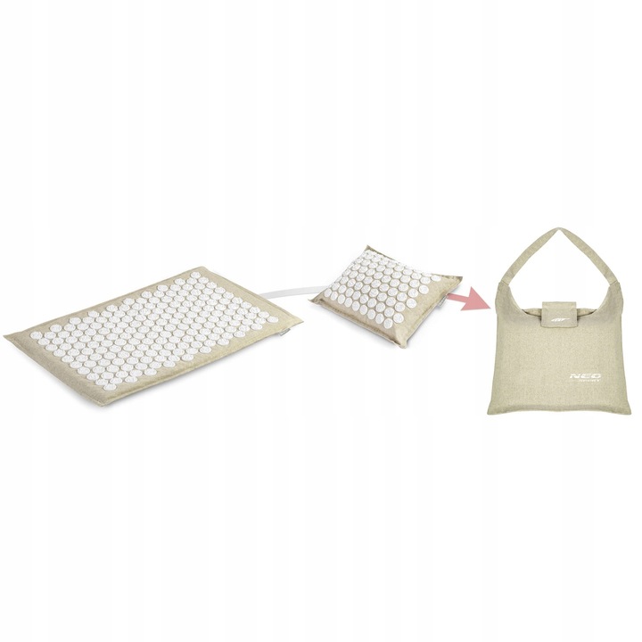 MATA DO AKUPRESURY Z KOLCAMI + PODUSZKA + TORBA