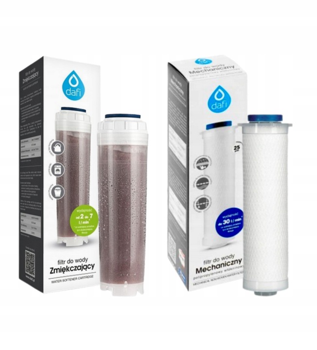 Filtry Przepływowe wody DAFI Zmiękczający Żywiczny + Polipropylenowy